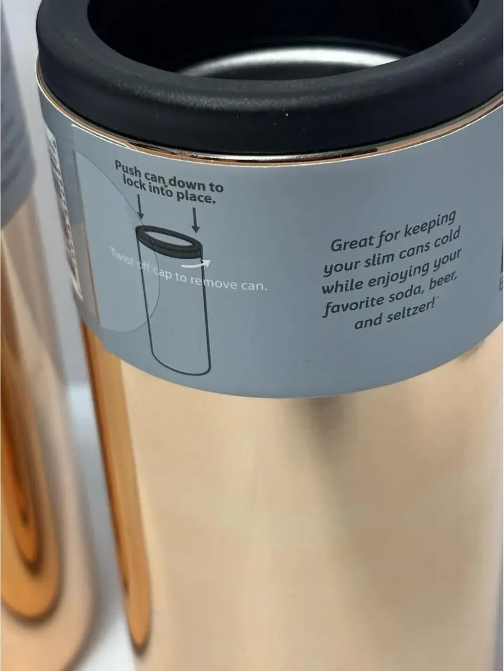 Bar 340 by Cambridge Slim Can Cooler 12oz Rose Gold Stainless Insulated 2PK NWT